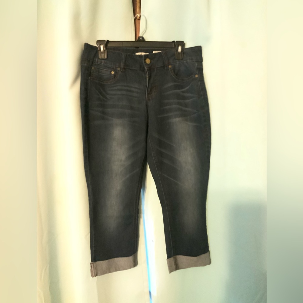 Indigo Rein Dark Blue Cropped Jeans